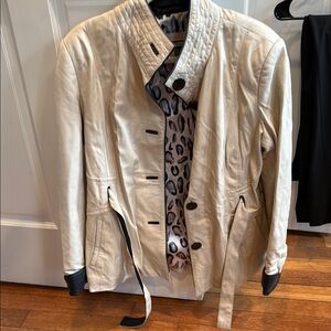 Women's Cream Jacket with Black Accents
